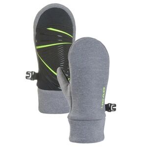 HEAD Kids’ Touchscreen Mittens - Black and Gray Mittens with Neon Highlights